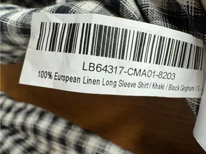 Quince 100% European Linen Long Sleeve Shirt Khaki Black Gingham Small NEW NWT thumbnail 6