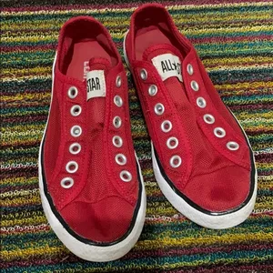 Converse Chuck It Red Mesh Slip on sneakers size 6 thumbnail 2