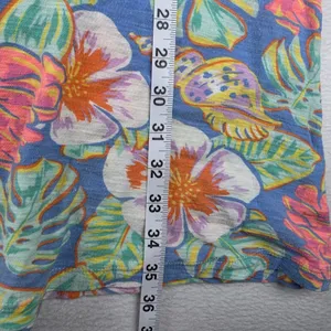 Vineyard Vines Womens Tropical Floral Seashell Cotton T-Shirt Dress Blue XS thumbnail 7