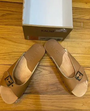 Kalso Earth Shoes Serenity Tan Leather light brown Buckle Slide Sandals 7.5 thumbnail 1