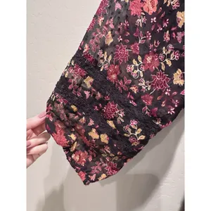 Loft Floral Clip Tiered Button‎ Puff Sleeve Fall Floral Dress Size Medium Tall thumbnail 8