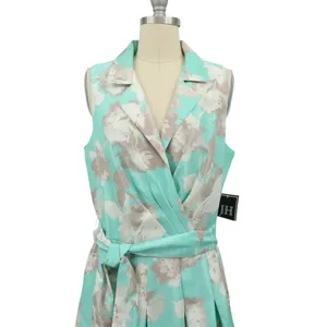 NWT JH Collectibles Floral Belted Faux Wrap Collared Sleeveless Midi Dress 12 thumbnail 2