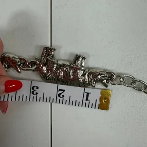 Boho Festival Chain Belt Silver Rhinoceros Safari Animal Statement Y2K Style thumbnail 9
