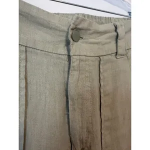 Tahari Womens Olive Green Linen Blend Utility Cargo Pants High Rise Size Medium thumbnail 9