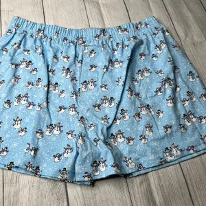 Holiday Snowman Christmas Winter Boxer Shorts Size XL Adult Baby Blue thumbnail 3