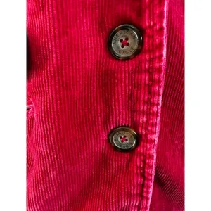 American Eagle Outfitters Red Corduroy Blazer Jacket Stretch Cotton‎ Small P S/P thumbnail 3
