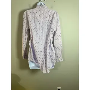 Gap Womens Lavender Stripe Clip Dot Easy Popover Boyfriend Shirt M 440512-00 thumbnail 6