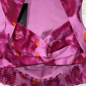 Sachin + Babi Abstract Print Pink Cropped Sleeveless Top(Size 10) thumbnail 5