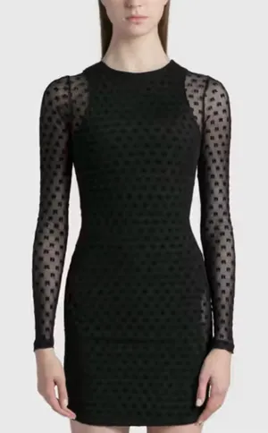 NWT RÓTATE Elegant Black‎ Polka Dot Dress It’s very pretty thumbnail 1
