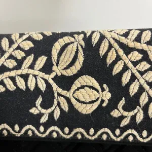 Vera Bradley Juliet Gala Shoulder‎ Bag Black Quilted Floral Embroidered Boho thumbnail 2