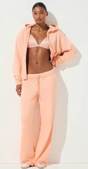 Skims NWT French Terry Low Rise Straight Leg Pant Cantaloupe Size L thumbnail 1