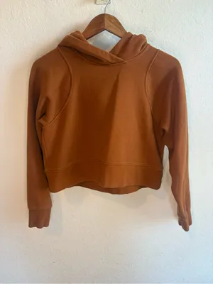 Lululemon Loungeful Cropped Hoodie Butternut Brown Small? thumbnail 3