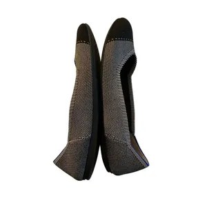 Rothy's The Round Toe Grey Mist black Captoe women's size 8 thumbnail 2