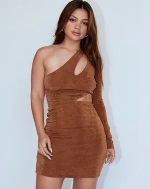 Keaton Mini Dress Brown thumbnail 1