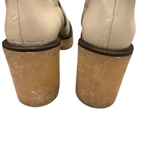Free People James Chealsea Cream leather and Black Heeled Boots size 7 thumbnail 16