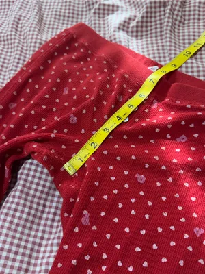 Y2K Victorias Secret Pink Red Heart-Print Long Sleeve Thermal Pajama Set thumbnail 9