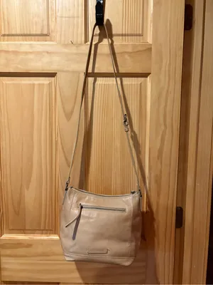 Lucky Brand leather crossbody bag soft tan/beige leather thumbnail 2