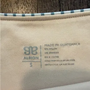 Albion Fit High Waisted Bikini Bottoms Blue White Stripe Size Small thumbnail 2