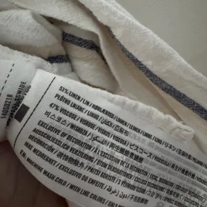 Abercrombie & Fitch Button Up Linen Blend Shirt White Blue Long‎ Sleeve thumbnail 5