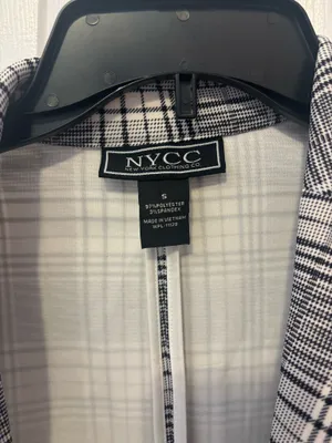 New York Clothing Co. Black & White Plaid Blazer Jacket - Size Small thumbnail 2