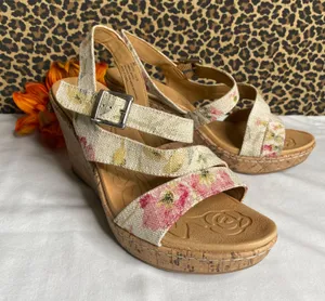 Born Concept Schirra Canvas Floral Wedge Sandals | 9 thumbnail 1