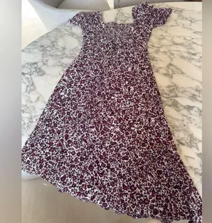 NWT Madewell Puff Sleeve Sweetheart Midi Dress in Floral 4 need left arm elastic thumbnail 8