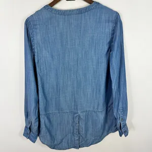 Bob Timberlake Blue Button Up Shirt Womens Medium‎ Long Sleeve Embroidered Boho thumbnail 7