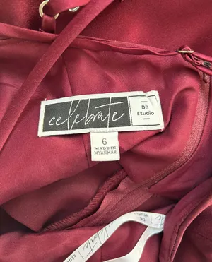 David's Bridal Dark Red/maroon Satin Dress thumbnail 8