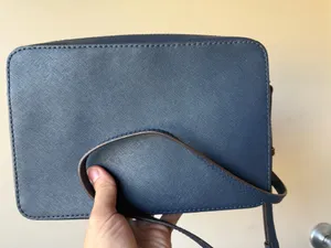 Michael Kors Navy Leather Crossbody with Gold Stud Accents thumbnail 8