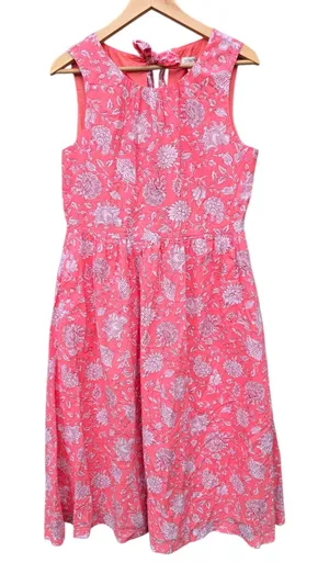 J.Crew 36G NWT BROKEN ZIPPER Floral Dress Sleeveless Tie Back Midi Pink Size‎ 10 thumbnail 1