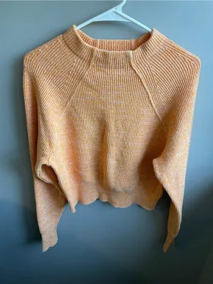Free People Marled Peach Crewneck Sweater thumbnail 1