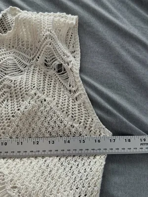 Abercrombie & Fitch Women’s White Crochet Lace Mini Dress Size Large Boho thumbnail 7