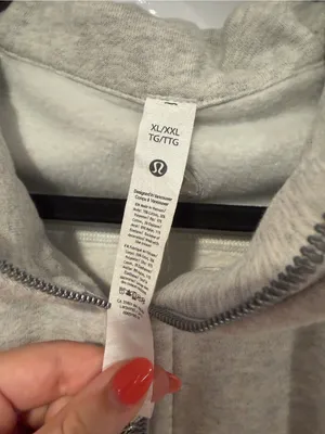 Light Grey Lululemon funnel neck Scuba Half-Zip Pullover Hoodie thumbnail 2