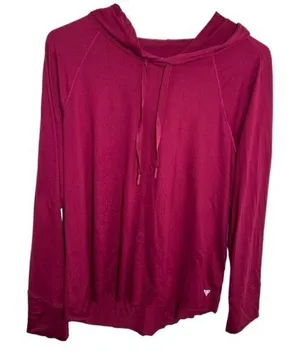 Yoga Smoga Women's Size Large Hoodie Hooded Sweatshirt Pink Berry Soft Stretch‎ thumbnail 1