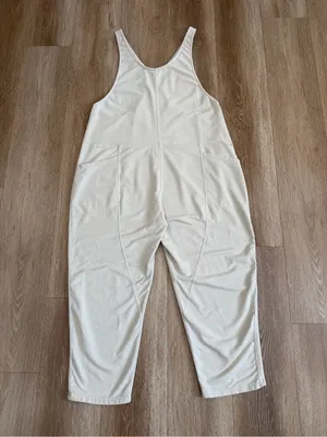 Prana Mindful Movement Jumpsuit Organic Cotton Blend Almond Size Large thumbnail 2