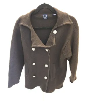 Gap 100% Wool Small Brown Double-Breasted with Pockets Jacket Womens thumbnail 1