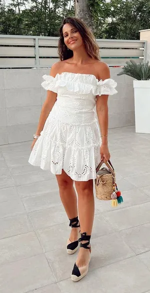 ZARA dress mini crochet boho openwork embroidered white vacation summer thumbnail 7