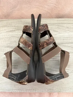 Munro Zena Gladiator Brown Snake Reptile Print Leather Slip On Strappy Sandal 9 thumbnail 5