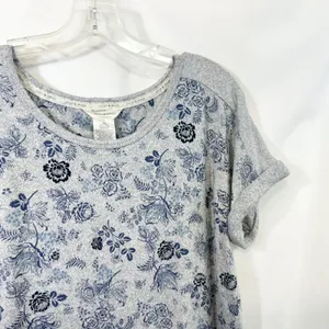 Lucky Brand XL‎ Pajama Set Gray Blue Floral Toile Short Sleeve Loungewear 727 thumbnail 5
