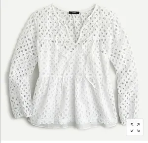 NEW J Crew Tiered Top in Embroidered Eyeles thumbnail 1