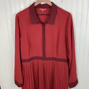 Modcloth Just My Typist Shirt Dress Women's Size XL Retro Secretary Pleated Twee thumbnail 4