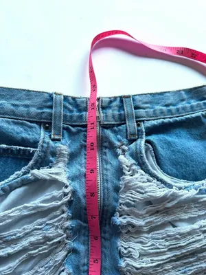 Carmar Los‎ Angeles Size 28 Extreme Distressed Denim Mini Skirt Front Zip thumbnail 7