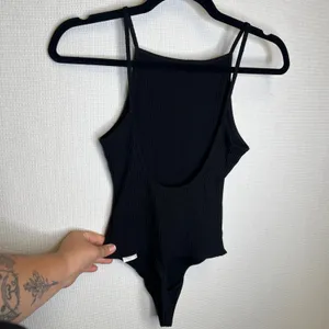 Wilfred Aritzia Black Ribbed High Neck Low Back Bodysuit Small 61790 thumbnail 2