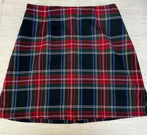 Vintage Y2K Red Blue Plaid A-Line Mini‎ Skirt Gothcore Casual Workwear Womens thumbnail 1