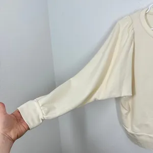 Madewell Cream Puff Sleeve Henley Sweatshirt Pullover‎ Top Womens Size L thumbnail 7