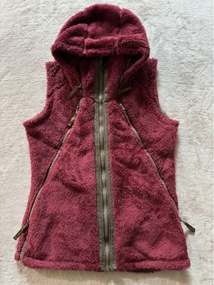 KUHL Women's Flight Pile Fleece Faux Fur Vest Jacket Hood Size Small thumbnail 1
