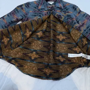 Ariat Re-AL Relaxed Fit Southwestern Jacquard Button Down Shirt Blue Purple Sz M thumbnail 4