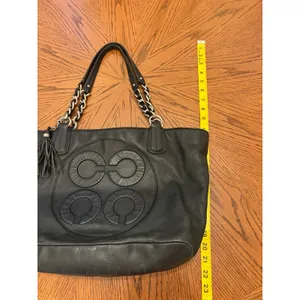 Coach Collete Tote Bag Women Large Black Leather 16485 thumbnail 2
