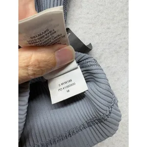 Vuori Ribbed Tank Women M Gray Blue Ribbed Strappy Cross Back VW189 No Pads thumbnail 3