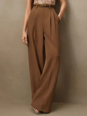 Rihoas Caramel Natural Waisted Straight Pants thumbnail 2